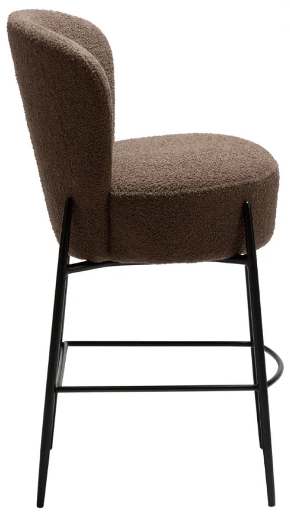 ORBIT ČALÚNENÁ BAROVÁ STOLIČKA brown bouclé/black