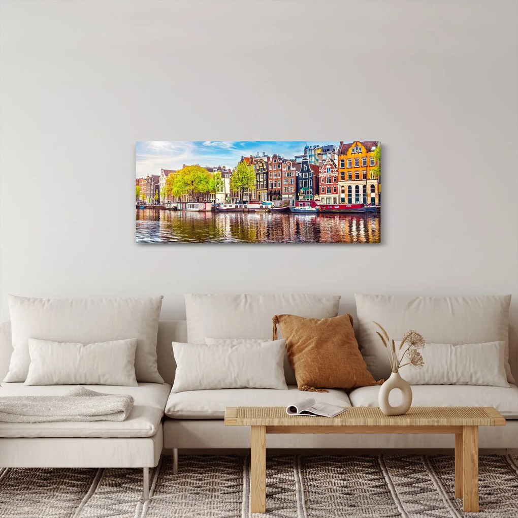 Obraz - Tancujúce domy, Amsterdam (120x50 cm)