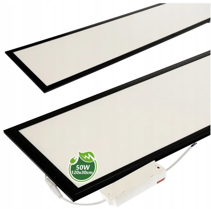 BERGE LED panel povrchový - 30x120 - 50W - čierny - neutrálny biely