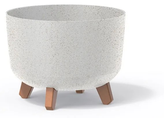 Prosperplast Kvetináč na nožičkách GRACIA STANDARD ECO WOOD 28,5 cm biely