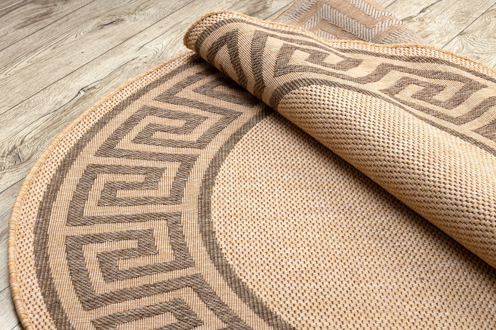 Šnúrkový koberec  SIZAL FLOORLUX kruh 20014 Grécky mais / coffeee