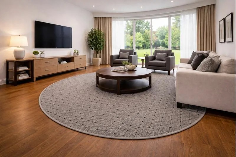 Vopi, Kusový koberec Udinese šedý kruh, 80x80 (priemer) kruh, šedá, chodba / predsieň