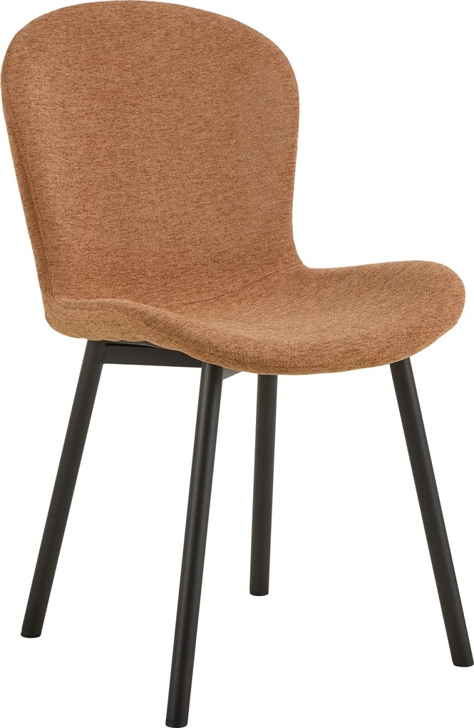 FIORA Terakota (tkanina Apia 272)/čierny rám - MODERNÁ ČALÚNENÁ STOLIČKA DO OBÝVAČKY/ JEDÁLNE LOFT