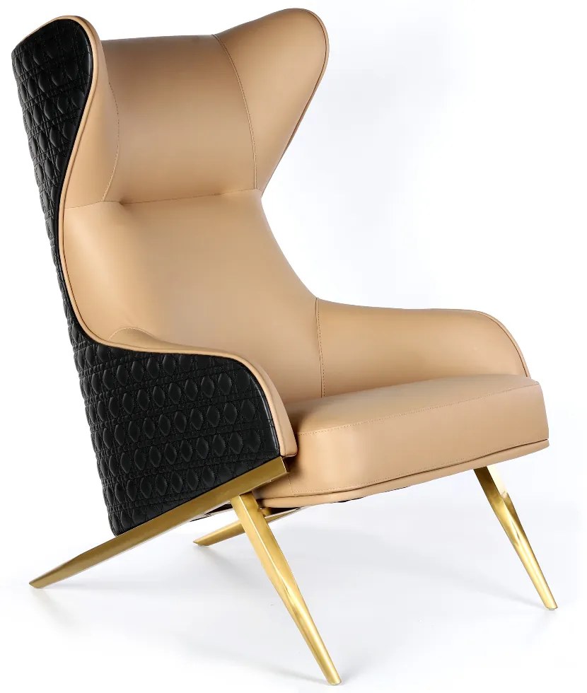 Kožené kreslo VOGUE I., béžové