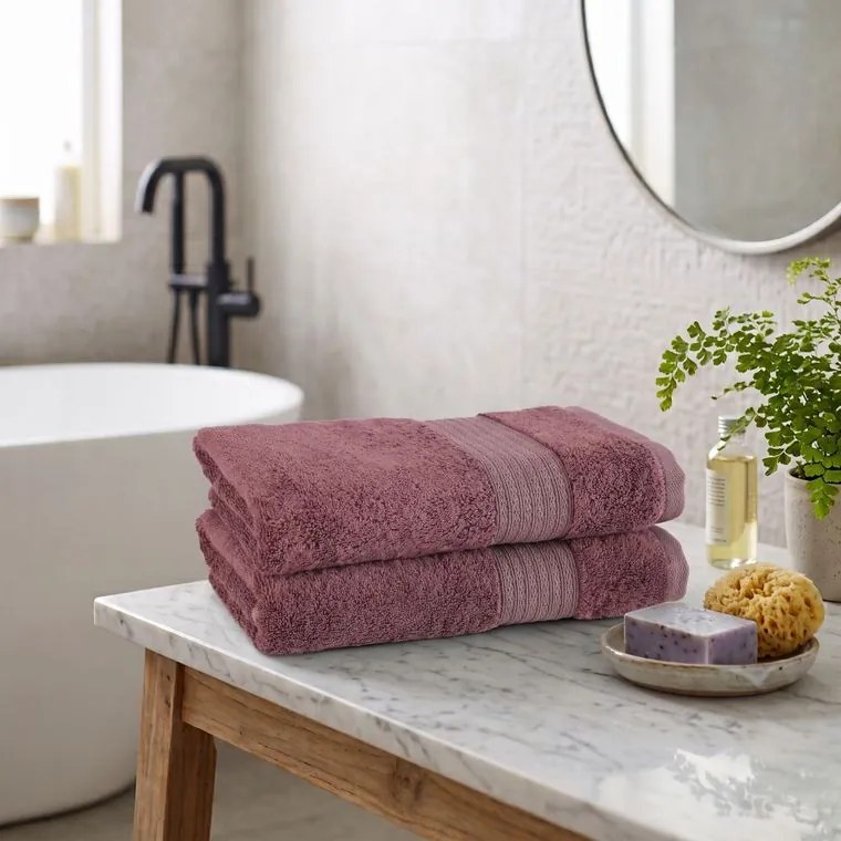 Súprava bambusových uterákov ALMA mauve 50 x 100 cm 2 ks