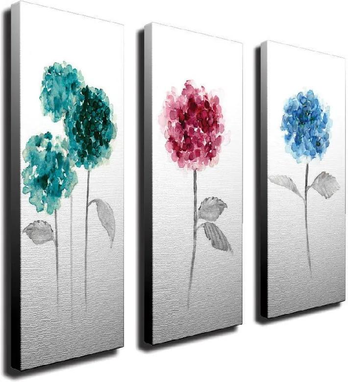 3-dielny nástenný obraz na plátne Flowers