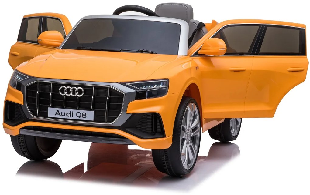 Detské elektrické autíčko na diaľkové ovládanie BestBerg BBCC-70O - Audi Q8 / od 3 rokov / nosnosť 30 kg / oranžová