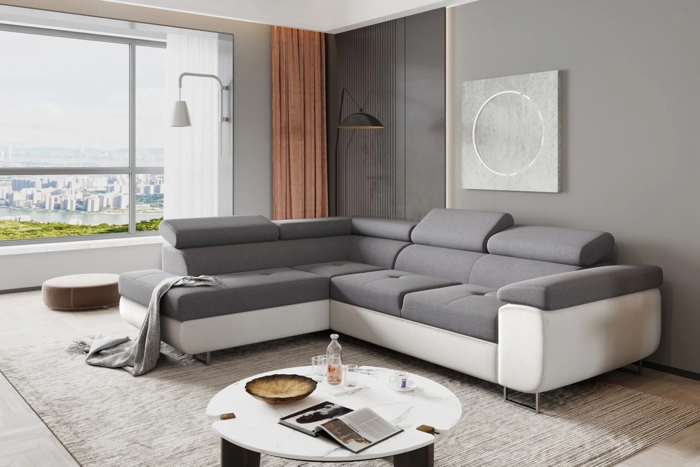 Rohová sedačka NOEL – rozkladacia, úložný priestor | Sawana 21 + Soft 17