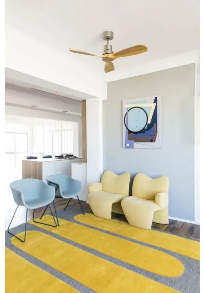 FARO 33509DC - Stropný ventilátor MINI LANTAU chróm/drevo pr. 107 cm + DO