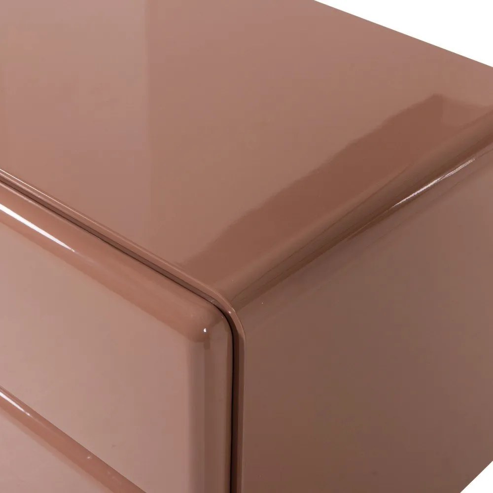 Ružový lesklý nočný stolík Lustra – WOOOD