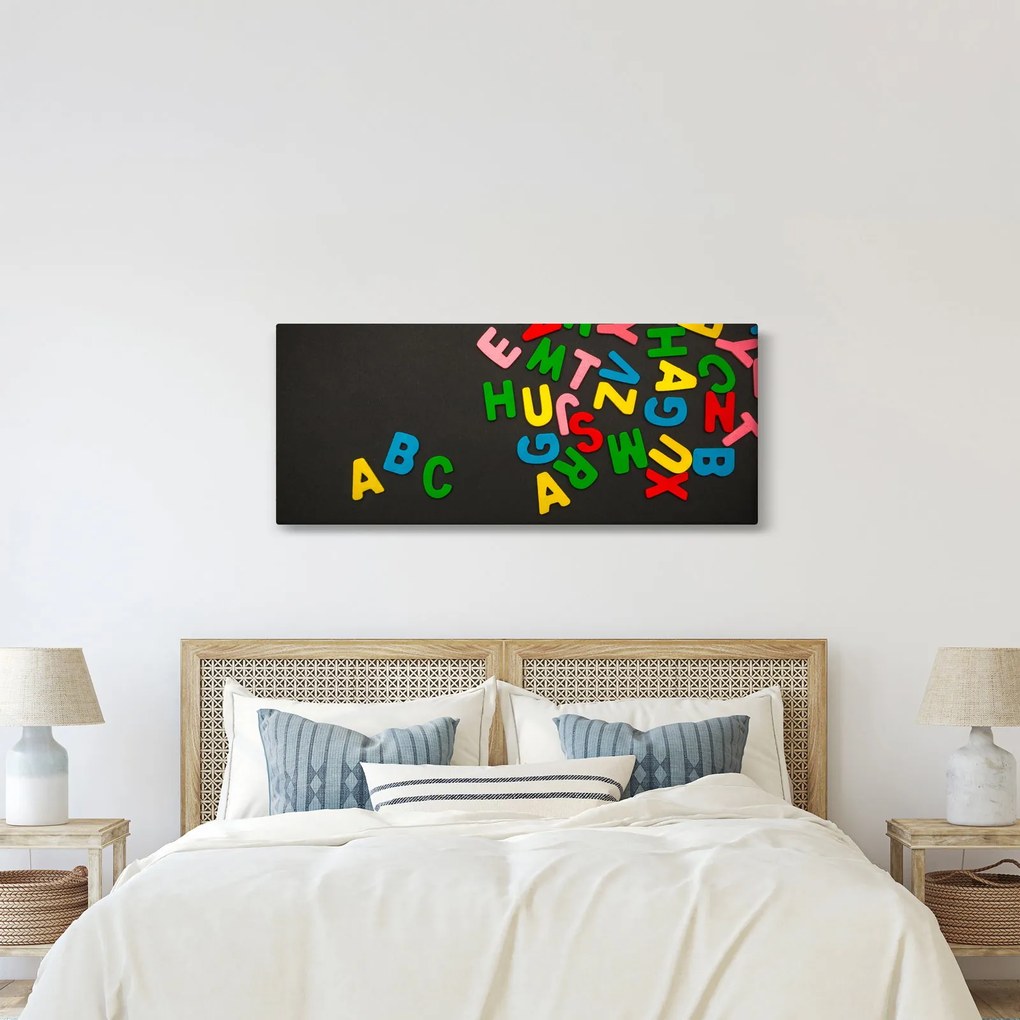 Obraz - farebné písmenká (120x50 cm)