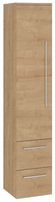 Mereo Mereo, Bino, kúpeľňová skrinka vysoká 163 cm, ľavé otváranie, biela, biela/dub, MER-CN627