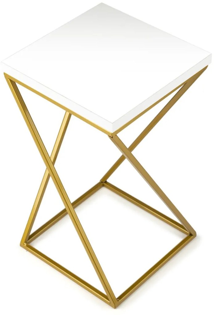 Kvetinový stojan LOFT III 40 cm zlatý/biely