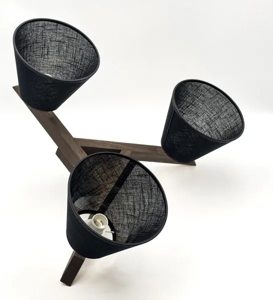 Brilagi - LED  Prisadený luster ANTHONY 3xE14/40W/230V dub orech/čierna