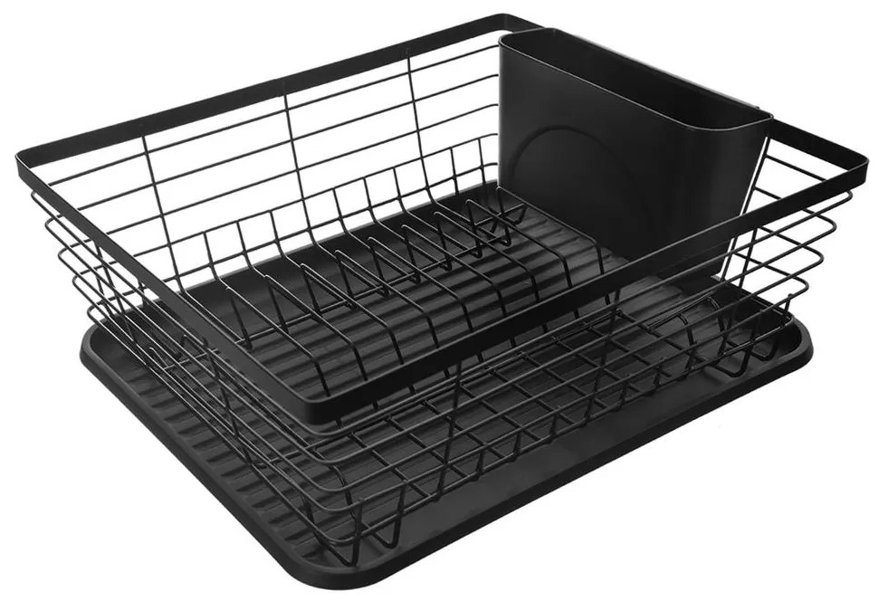 Orion Odkvapkávač na riad, čierny, so stojanom na príbory ARIES