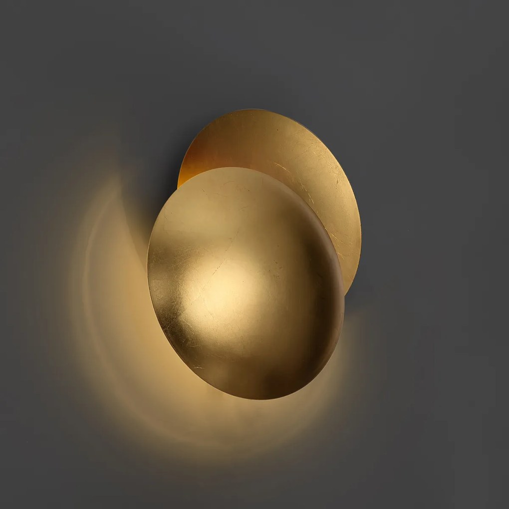 Moderné nástenné svietidlo zlaté 34,5 cm 2-svetlá - Sunrise