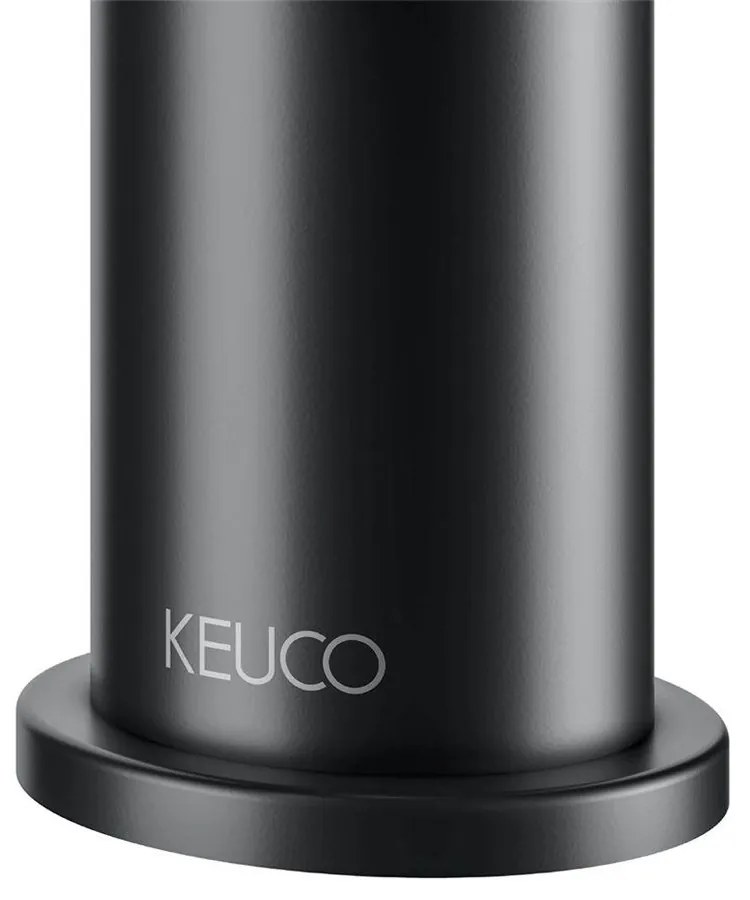 KEUCO IXMO Flat páková umývadlová batéria s odtokovou súpravou s tiahlom, výška výtoku 101 mm, čierna matná, 59502373000