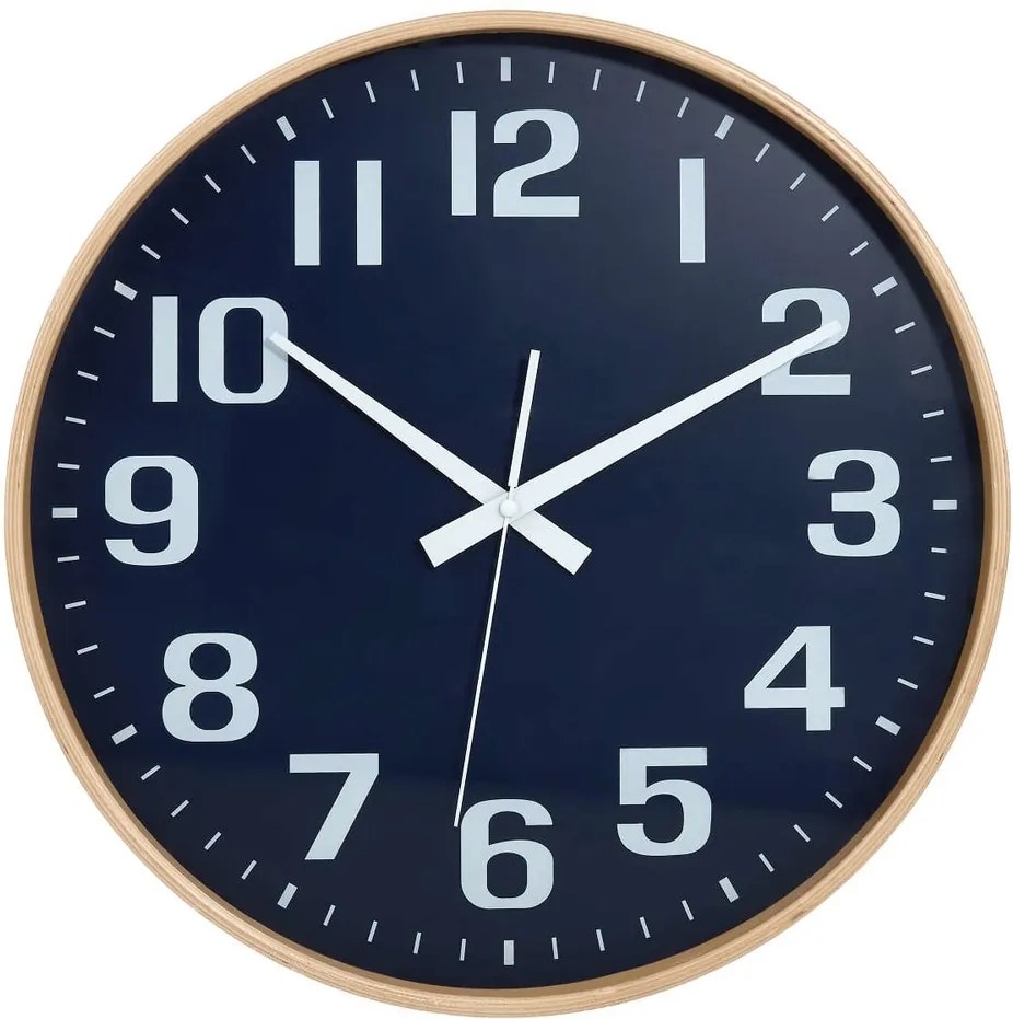 TIMBER TIME Nástenné hodiny - modrá