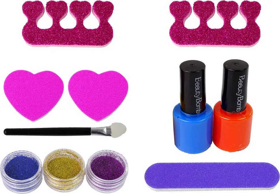 LEAN Toys Súprava na zdobenie nechtov Tvarovací stroj Lampový pilník Brokáty