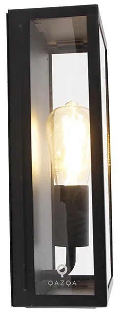Priemyselná vonkajšia nástenná lampa čierna IP44 so sklom - Rotterdam
