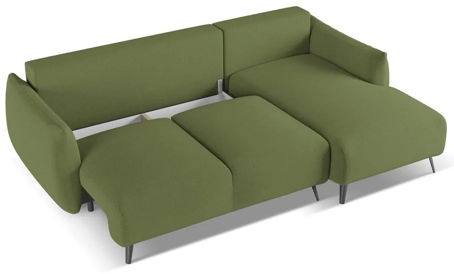 Zelená rohová pohovka (pravý roh) Malie – Makamii