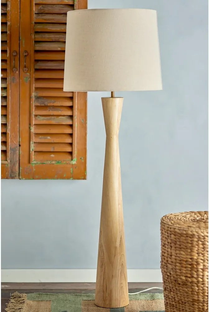 Béžová stojacia lampa s textilným tienidlom (výška 130 cm) Leonor – Bloomingville