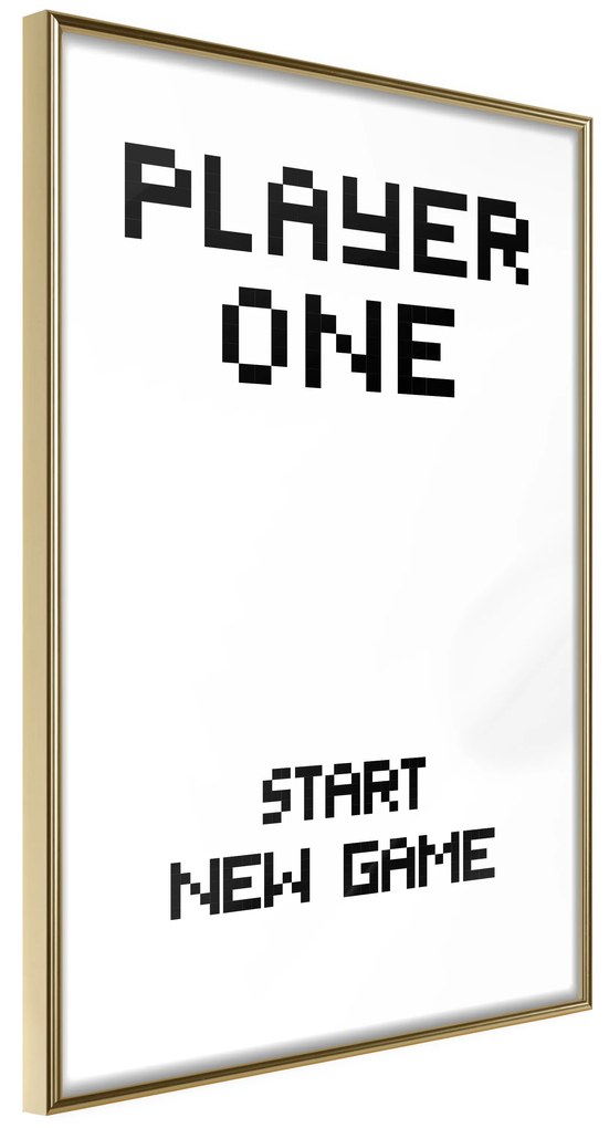 Artgeist Plagát - Start New Game [Poster] Veľkosť: 30x45, Verzia: Zlatý rám s passe-partout