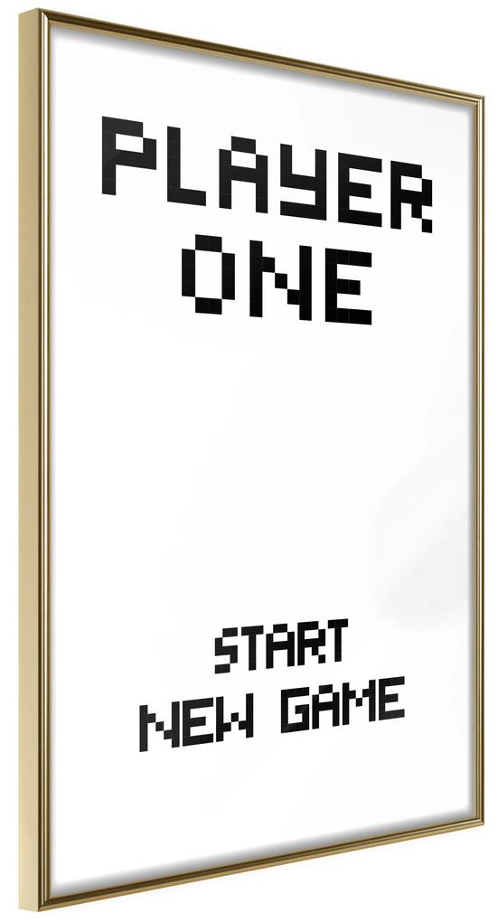 Artgeist Plagát - Start New Game [Poster] Veľkosť: 40x60, Verzia: Zlatý rám s passe-partout