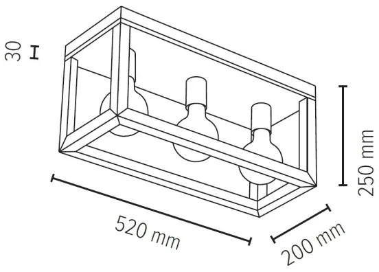 Spot-Light 9154374 - Stropné svietidlo KAGO 3xE27/60W/230V matný dub