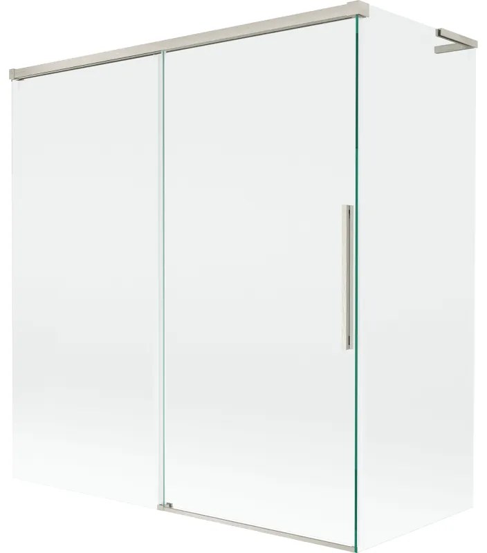 Mexen Rox, L posuvná 2-krídlová vaňová zástena 150 + 70 x 150 cm, 8mm číre sklo, oceľový profil, 8C9L-150-070-97-00