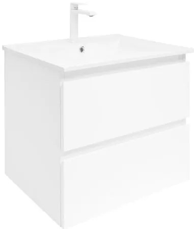 Kúpeľňová skrinka s keramickým umývadlom SAT B-Way 59x50x45 cm biely lesk BWAY260WU4B2, 1 ks
