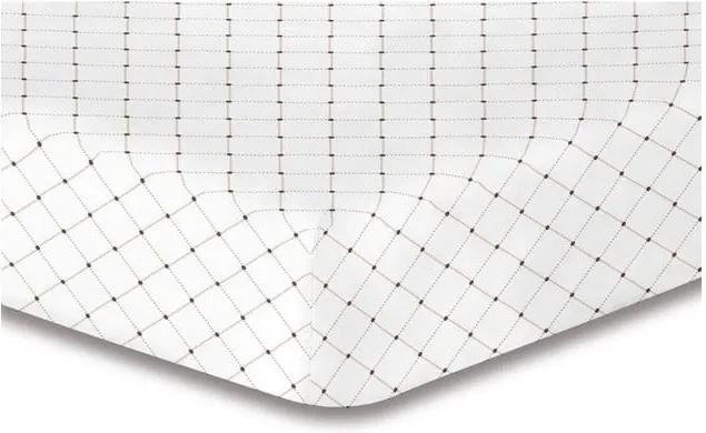 Biela elastická plachta so vzorom DecoKing Hypnosis Calluna, 90 × 200 cm