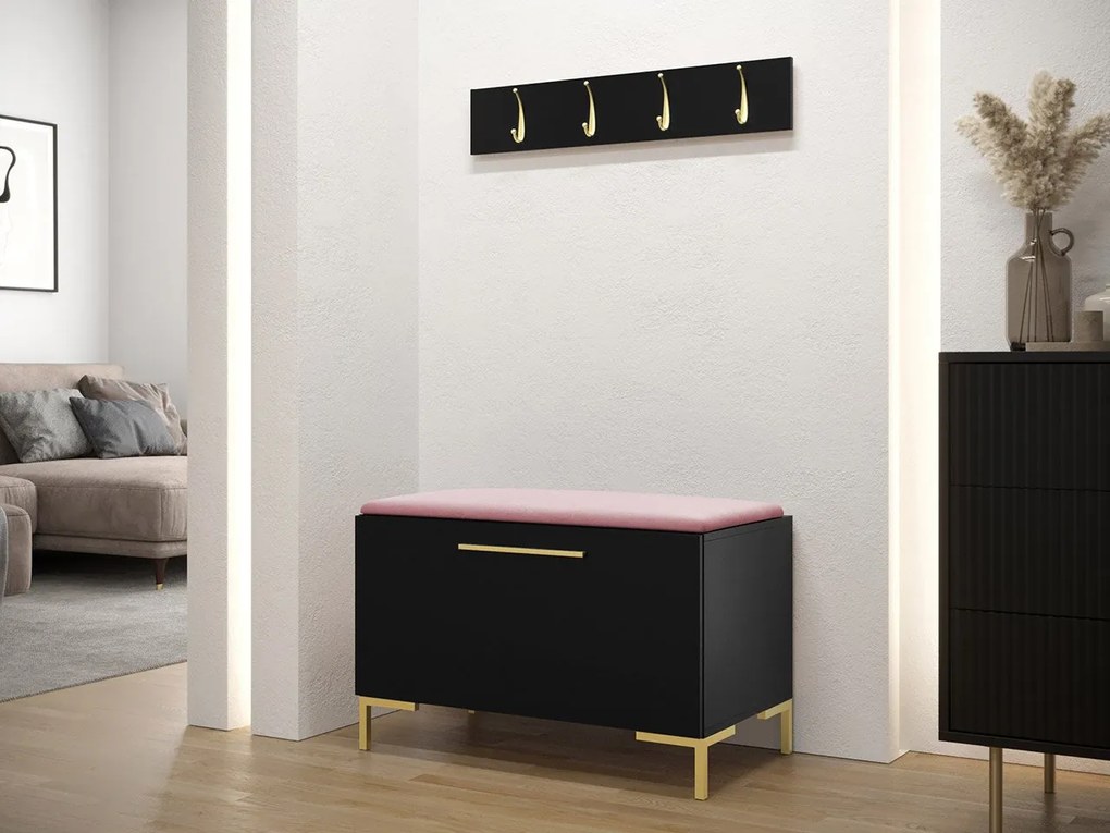 Predsieňová zostava Frunofta VIII, Farby: dub craft, Farba čalúnenia:: ekokoža Soft 017 (biela)