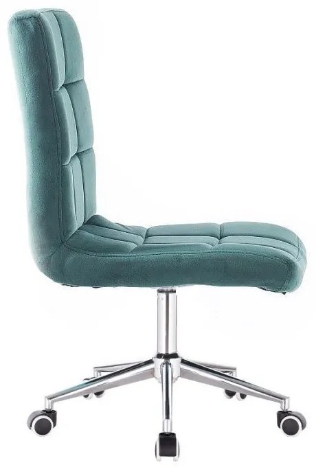 LuxuryForm DESIGN Stolička TOLEDO VELUR na striebornej podstave s kolieskami- zelená