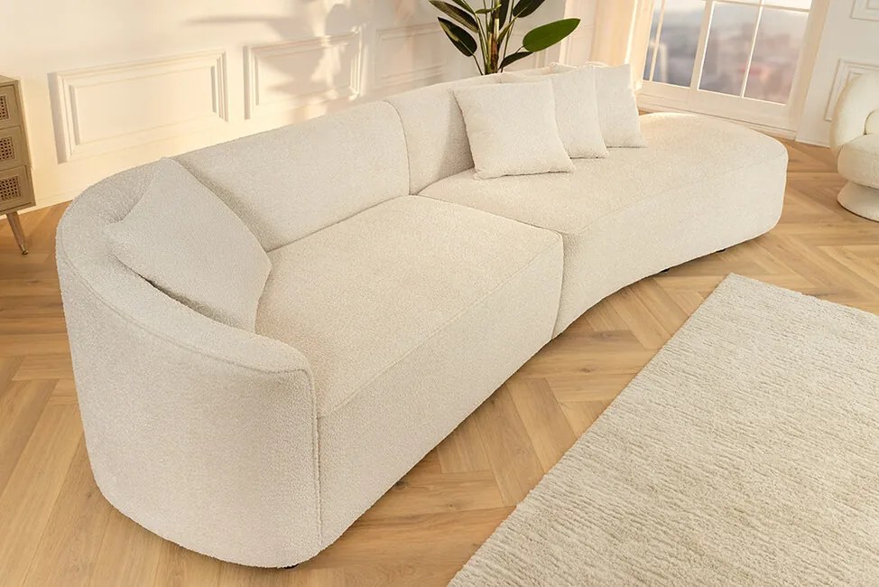 Moderná pohovka Ondine béžová bouclé 330cm