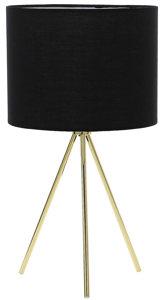 Dekorstudio Stolná lampa TRIPOD zlatá s čiernym tienidlom 46cm