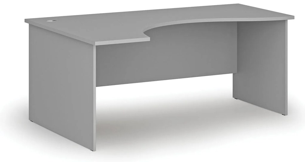 Ergonomický kancelársky písací stôl PRIMO GRAY, 180x120 cm, ľavý, sivá