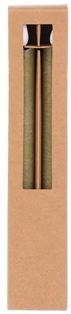 Súprava kónických sviečok s LED osvetlením, zelená, 2 ks, parafín, 25 cm