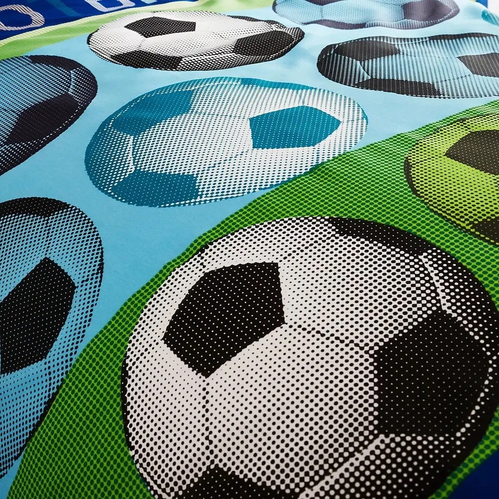 Detské modré obliečky Catherine Lansfield Football, 135 × 200 cm