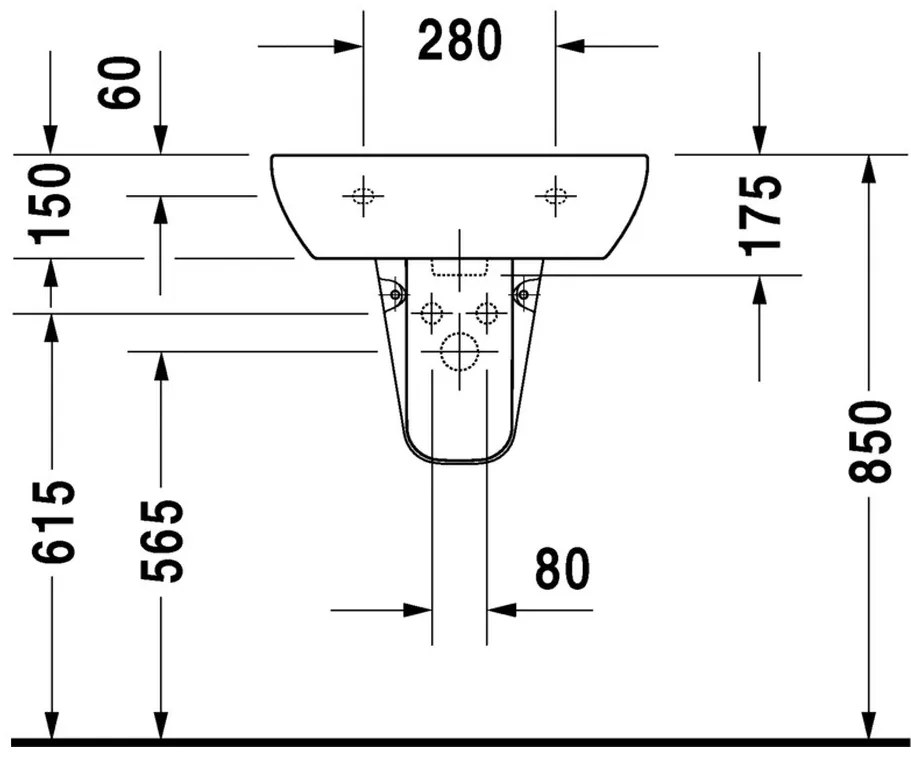 Duravit D-Code - Umývadlo 550x430 mm, s prepadom, biela 23105500002