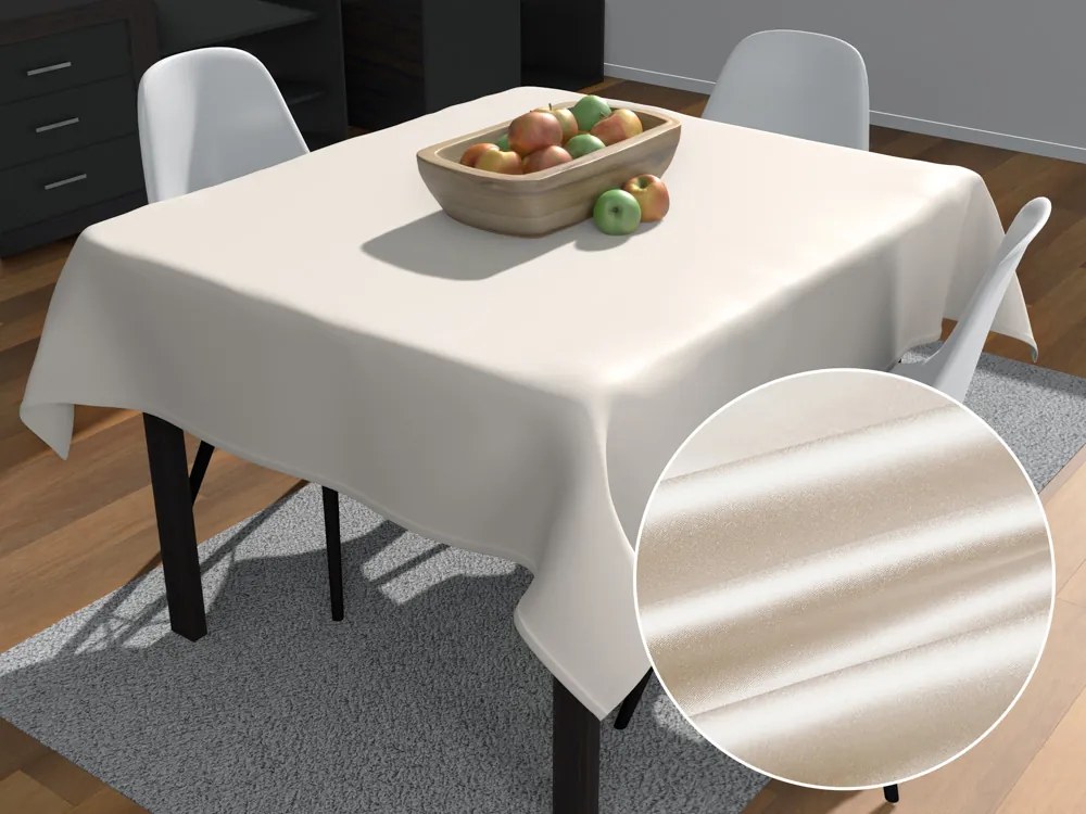 Biante Saténový štvorcový obrus polyesterový Satén LUX-032 Krémový 140x140 cm