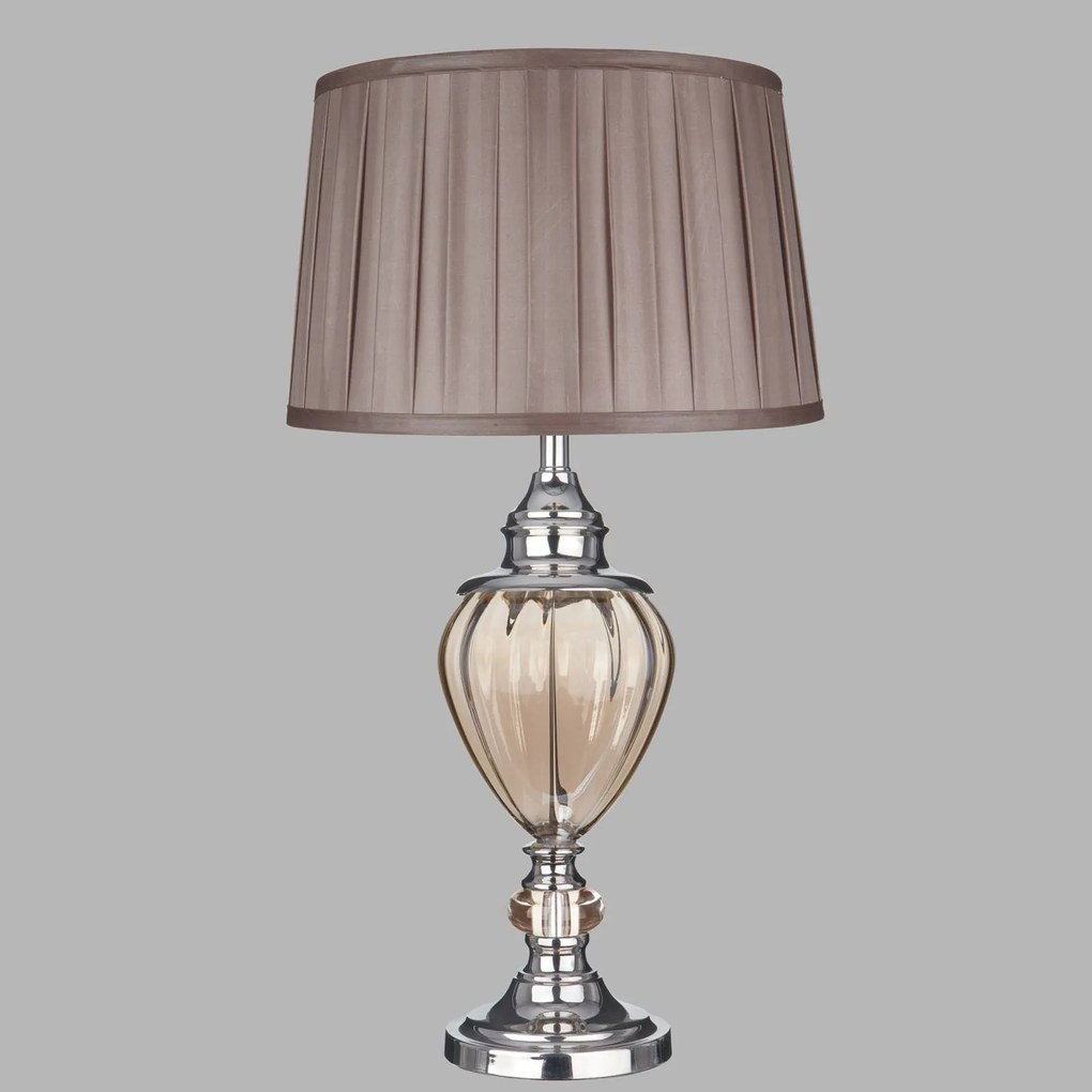 Stolná lampa Greyson textilné tienidlo v hnedom
