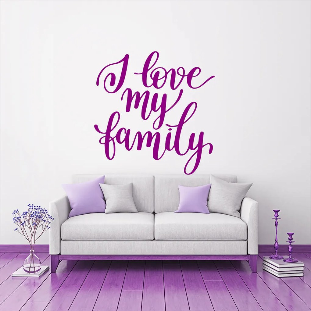 Veselá Stena Samolepka na stenu na stenu I love my family Farba: černá