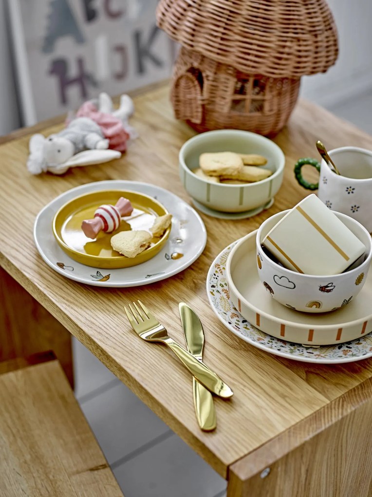 Bloomingville Keramický jedálenský set Agnes White – 3 ks