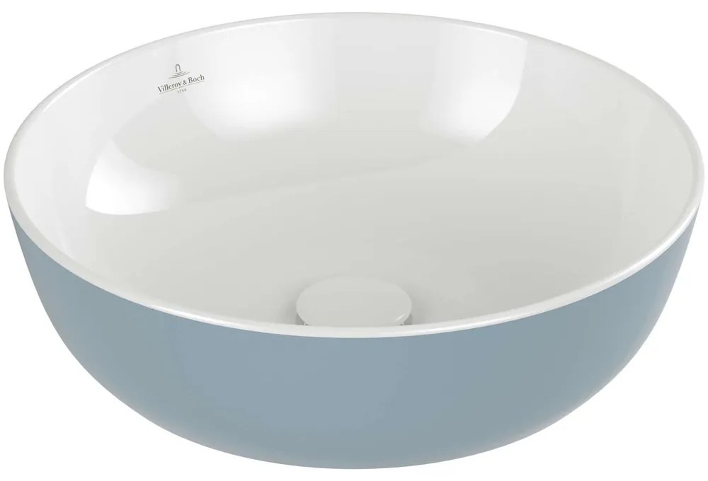 VILLEROY &amp; BOCH Artis okrúhle umývadlo na dosku bez otvoru, bez prepadu, priemer 430 mm, Frozen, 417943BCS6