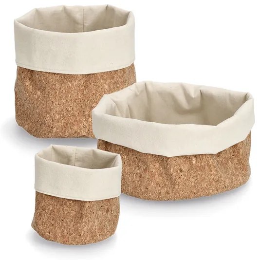 Zeller Present Stredný úložný korkový košík na pečivo KOREK, pr. 20x20 cm