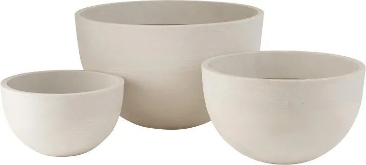 Sada troch bielych keramických kvetináčov - 61*61*37,5 cm