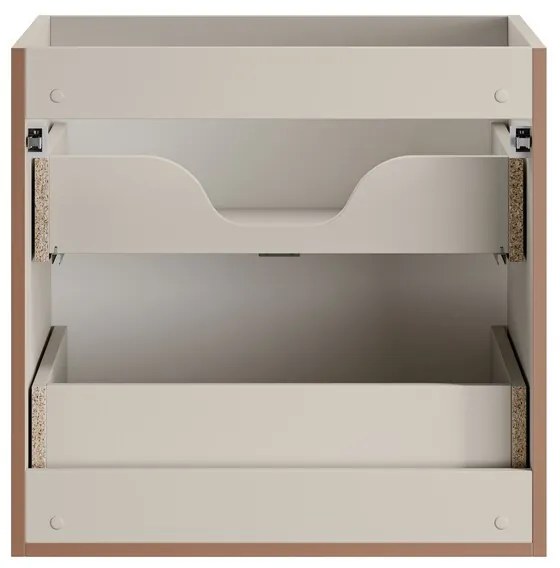 Závěsná skříňka Bella Cashmere Trust s deskou a umyvadlem 140 cm kašmírová/dub artisan