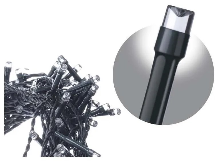 LED Vonkajšia vianočná reťaz CHAIN 180xLED/8 funkcií 8m IP44 studená biela