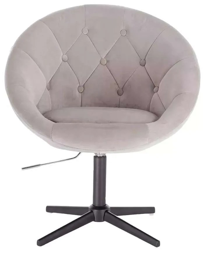 LuxuryForm DESIGN Kreslo VERA VELUR na čiernom kríži - svetlo šedé